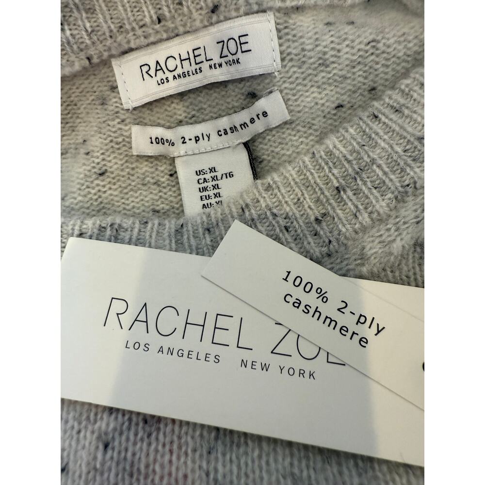 Rachel Zoe Speckled Boxy Crewneck Sweater Cream Gray Black XL - Picture 6 of 6